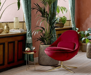 Bloomingville Dawn Rød drejestol rød velour