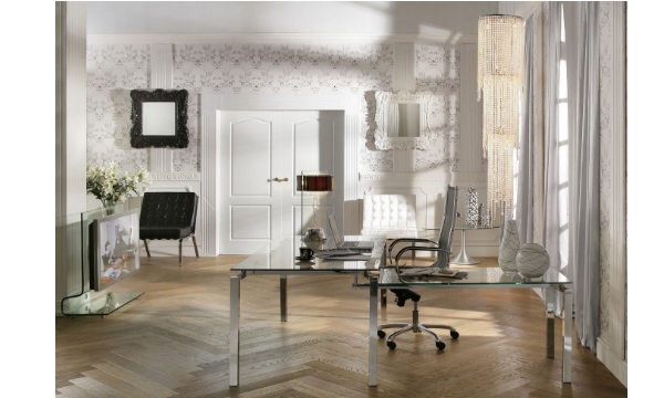 KARE DESIGN Lorenco Corner Chrome skrivebord – klar glas/sølv stål er til dig, der vil have et stilrent og elegant bord til hjemmekontoret
