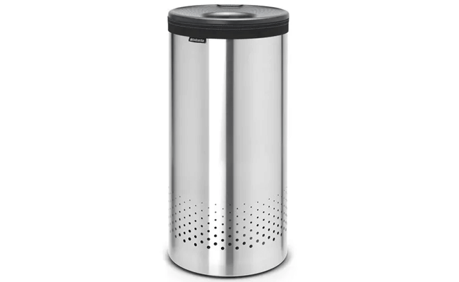 Brabantia-vasketøjskurv-–-simpel-og-minimalistisk-vasketøjskurv-i-mat-stål vasketøjskurv