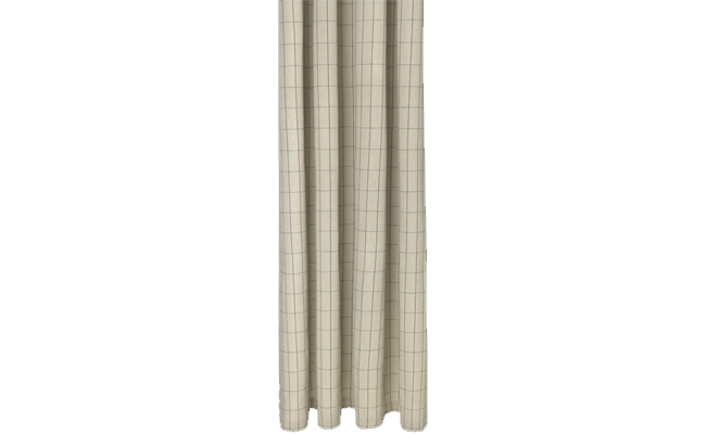 Ferm-Living-Chamnbray-Shower-Curtain-–-simpelt-badeforhæng-i-sandfarve-med-et-grid-mønster badeforhæng