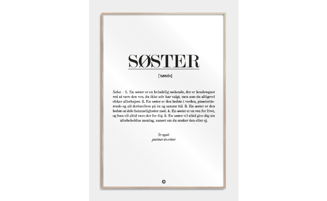 Søster definition plakat Søster definition plakat